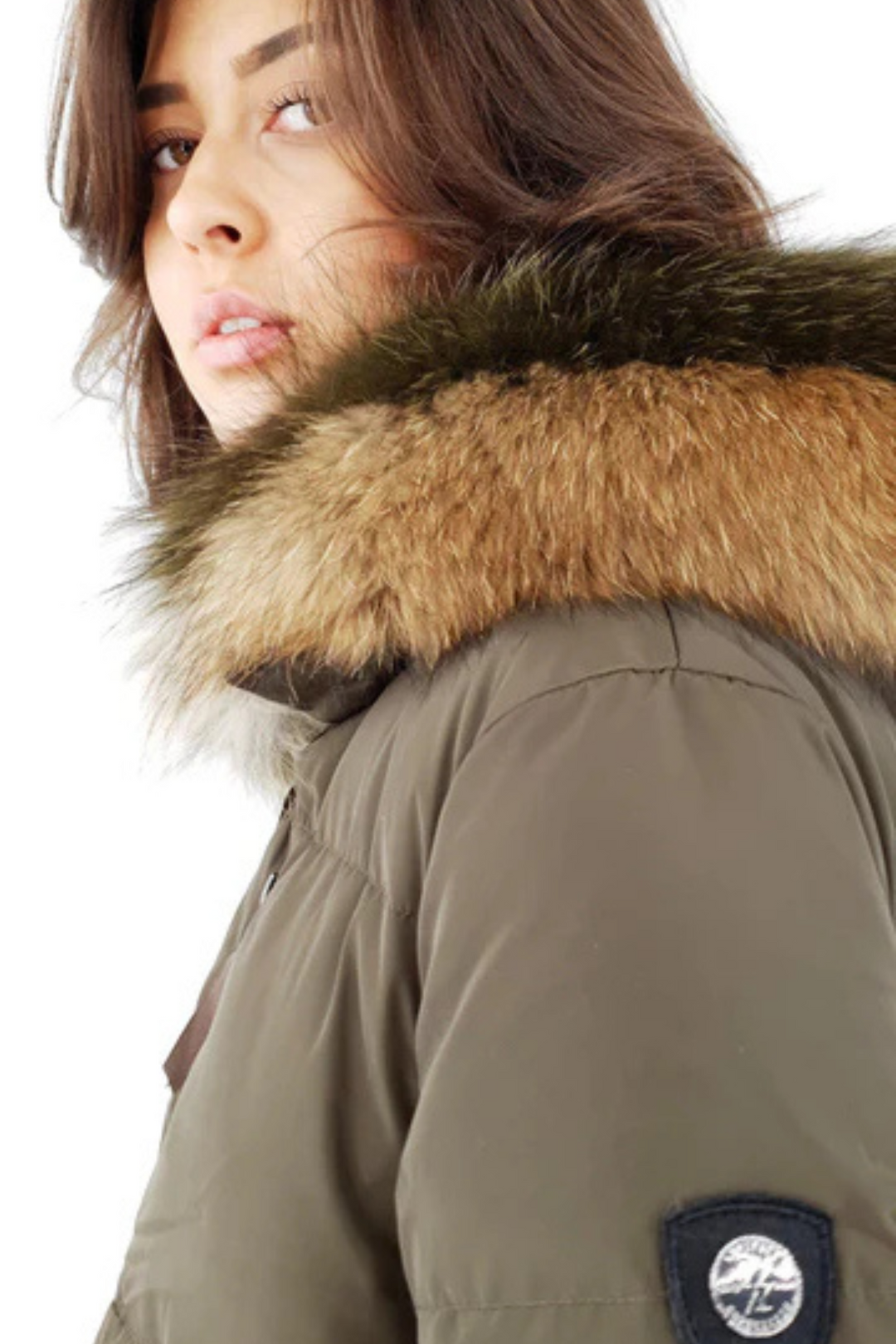 Levinsky Michelle  Coat Fur  Trim Army