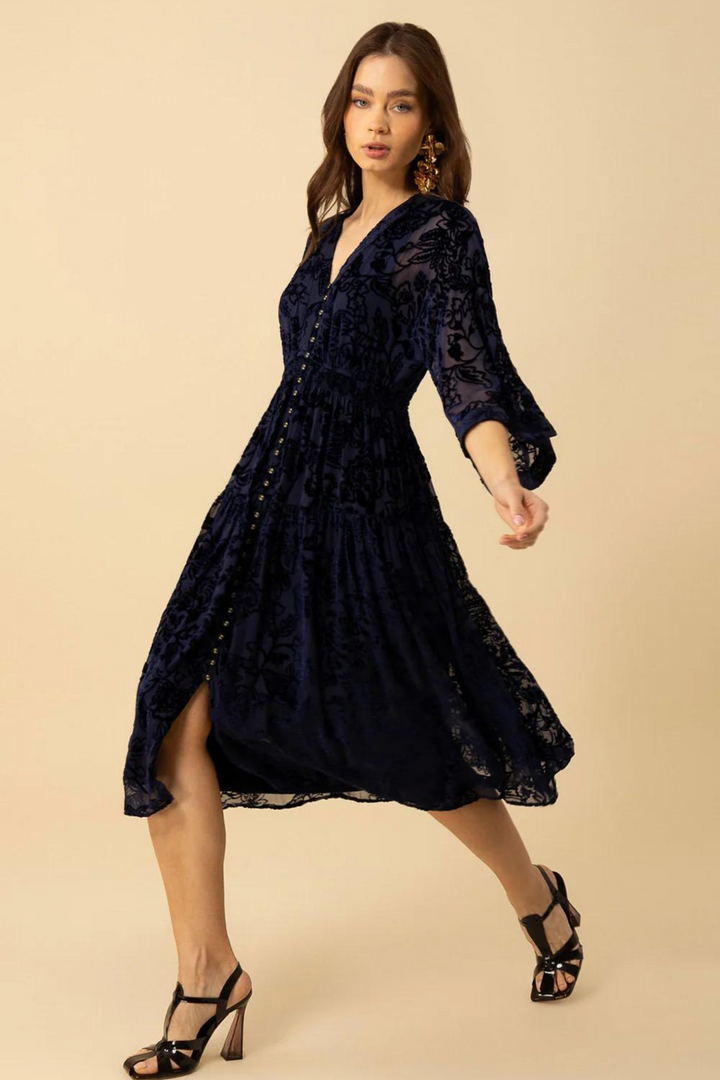 Hale Bob silk dress Navy