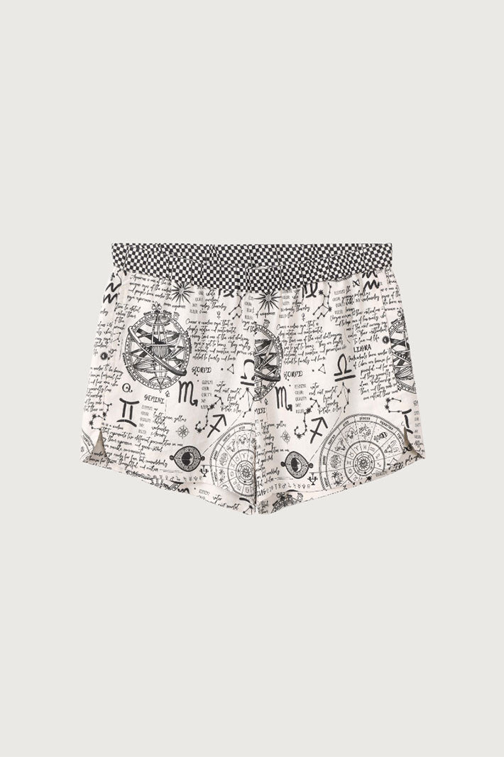 Me369 Camilla Zodiac Print Shorts Off White 125L15883 - Lonah Boutique Westbourne