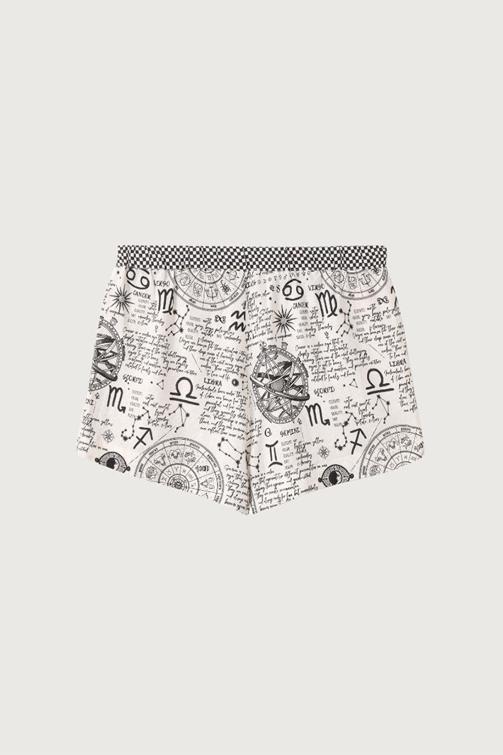 Me369 Camilla Zodiac Print Shorts Off White 125L15883 - Lonah Boutique Westbourne