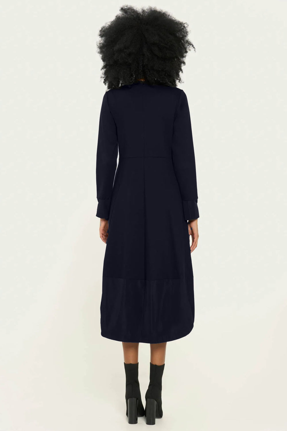 Vicario Cinque Amelia Balloon Skirt Dress 9029 Navy Blue - Lonah Boutique