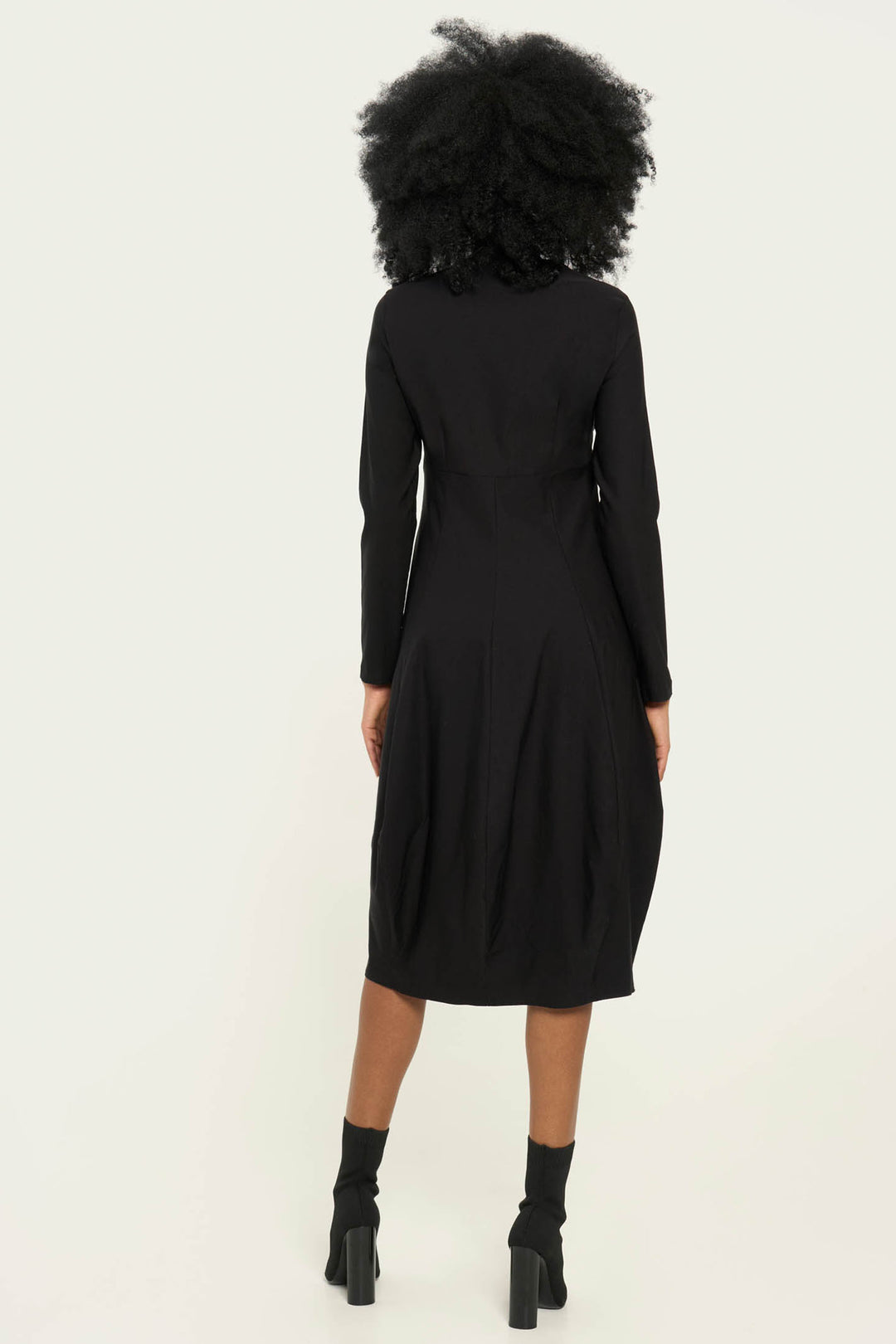 Vicario Cinque Arianna Balloon Skirt Dress 417 Black - Lonah Boutique