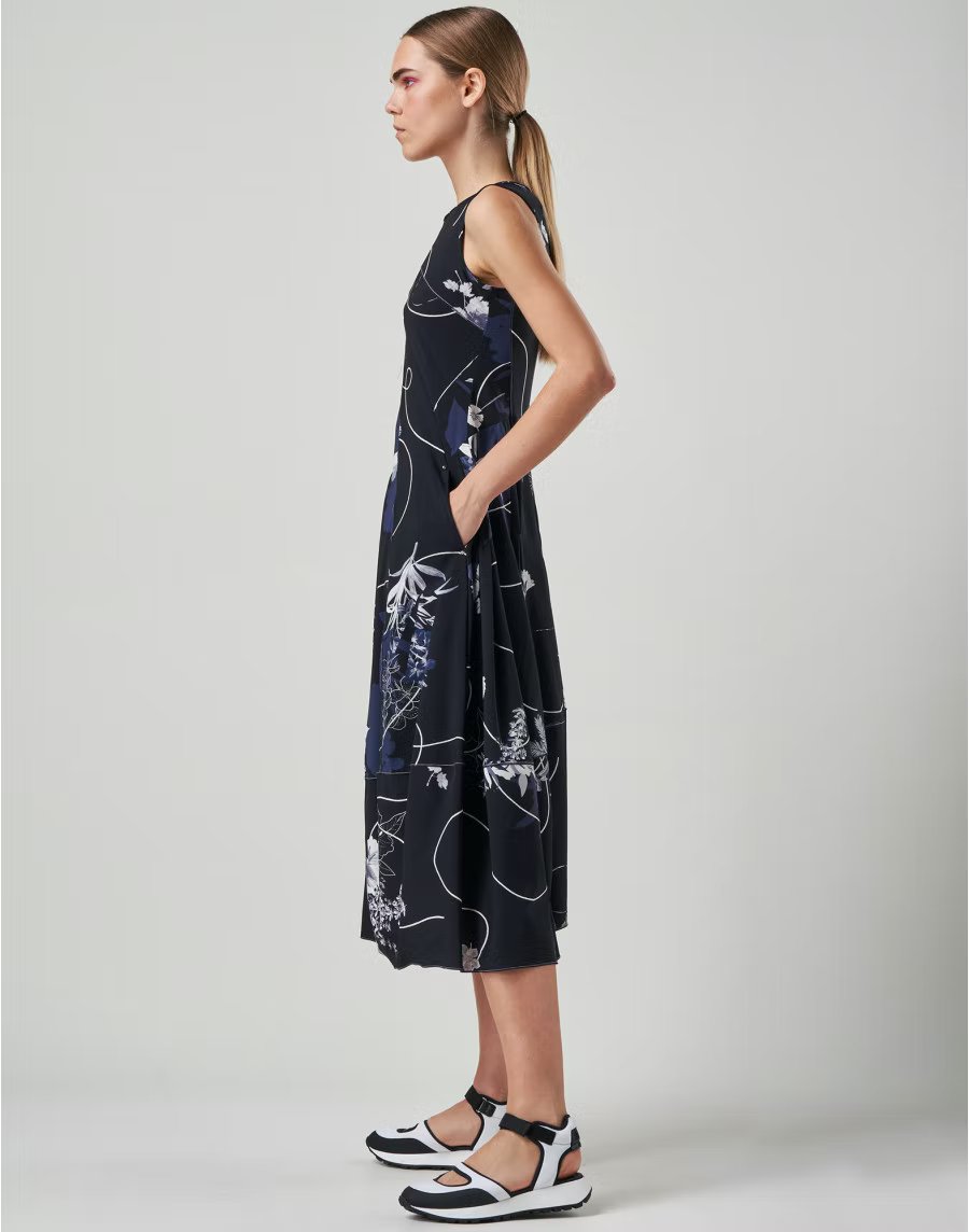 High Use S21692-12614 0002 Mesmerize  Dress Black Navy White Print