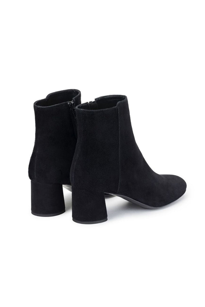 AGL 140562 Velour Ankle Boots Black - Lonah Boutique