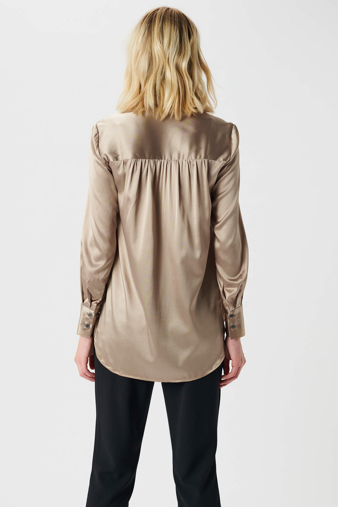 Dea Kudibal Nate 18-0722-1544 Beige Canvas Silk Blouse - Lonah Boutique