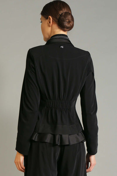 High S30155 Gesture Black Fitted Layered Jacket - Lonah Boutique