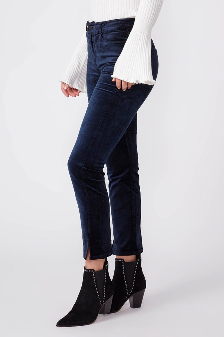 Paige 6531A66-5060 Cindy Deep Navy Velvet Trousers - Lonah Boutique