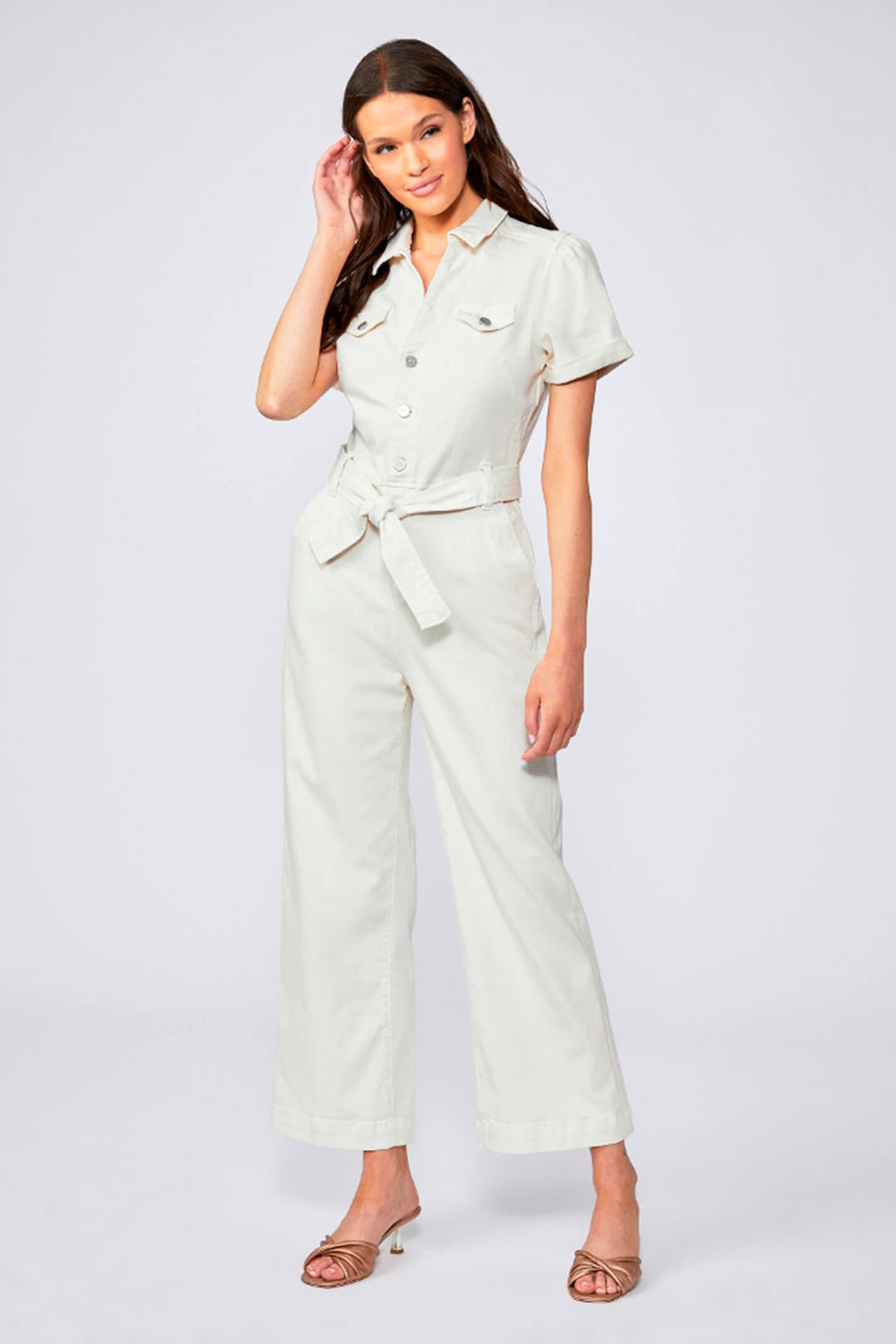 Paige Anessa Quartz Sand Puff Sleeve Jumpsuit - Lonah Boutique