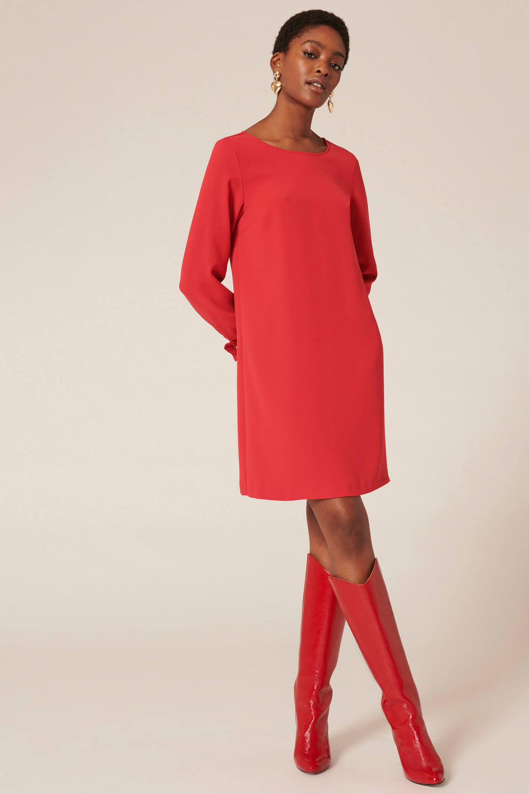 Tara Jarmon TPROB15TP331 Renaude Carmin Red Dress - Lonah Boutique